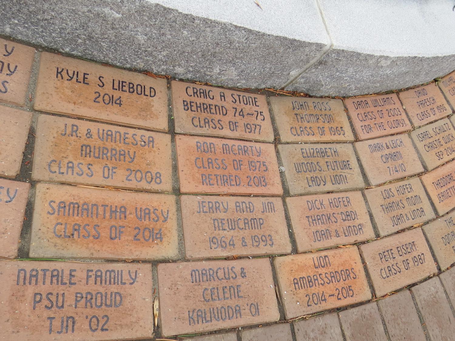 Pavers at Mary Behrend Monument