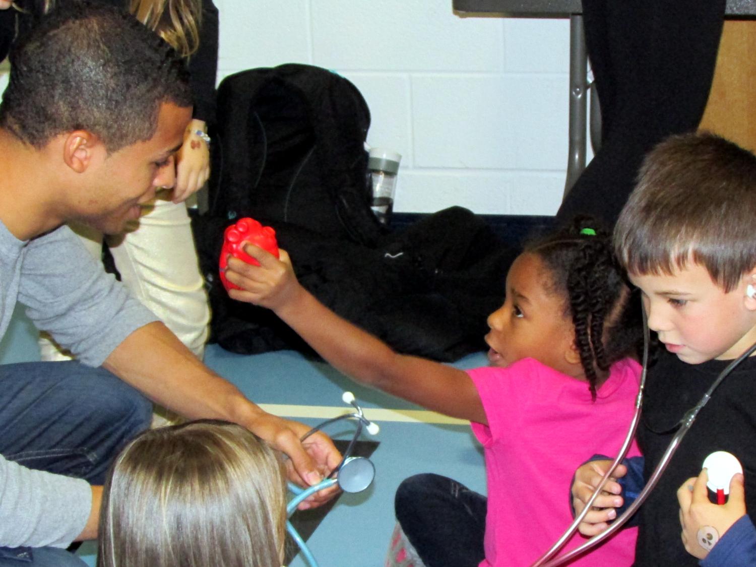 During PhUn Week, Easterly Parkway Elementary students learned facts about the heart and used stethoscopes to hear how their own hearts sound when they beat.