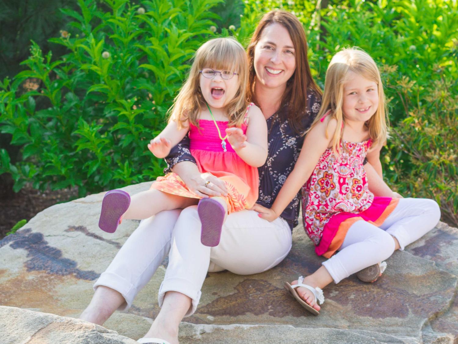 Mandy Engel-Herbert with her daughters Paula, left, and Emma