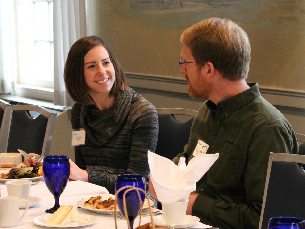 Abby Cooper, a recruiter with Deloitte, and Scott Smith, an associate professor of English and comparative literature