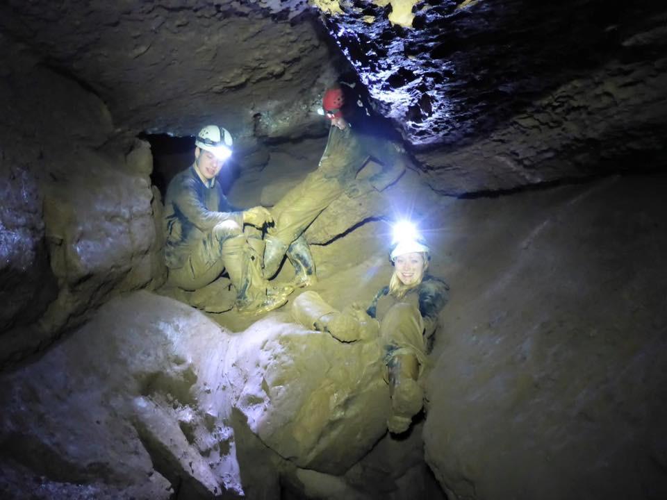 Rockwell with members of the Nittany Grotto Caving Club
