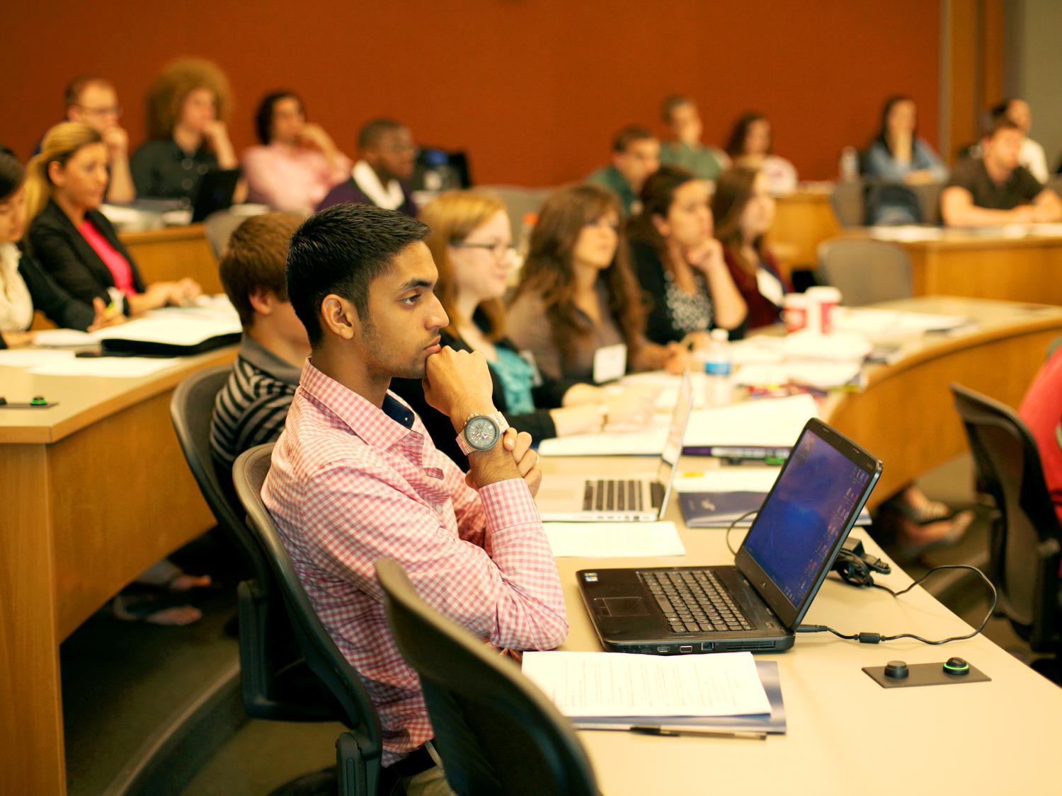 Penn State Law students studying in a classroom