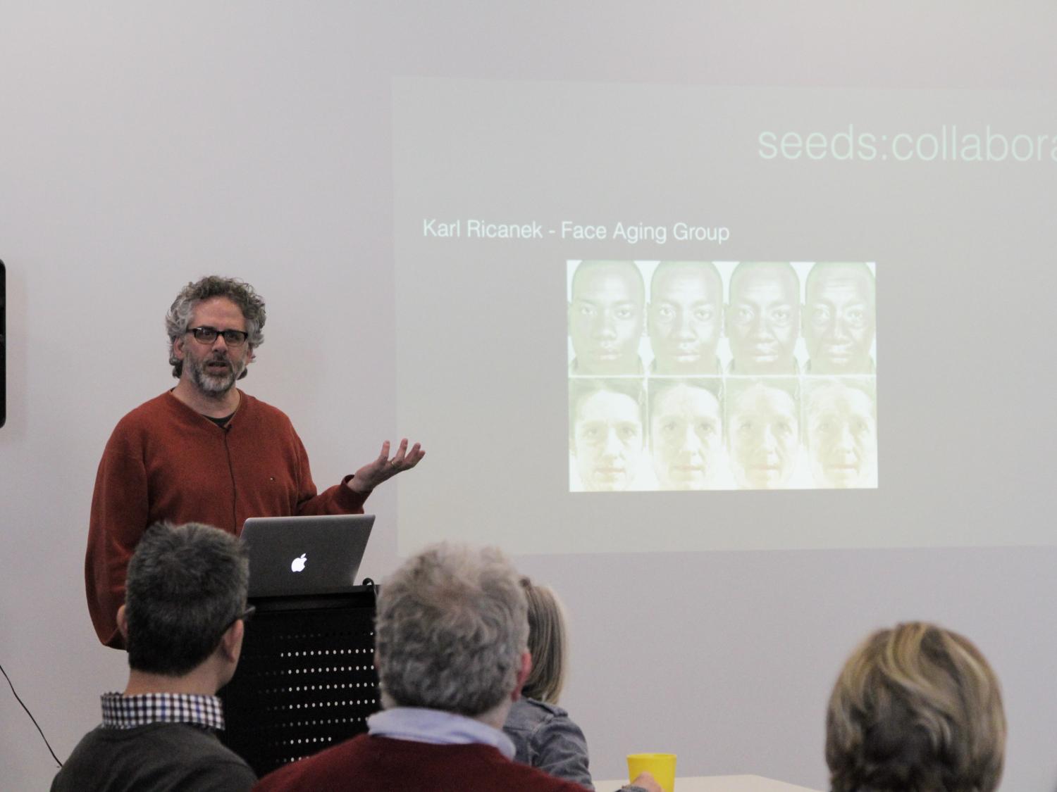 Andy Belser discusses his "Face.Age" project in the Arts and Design Research Incubator.