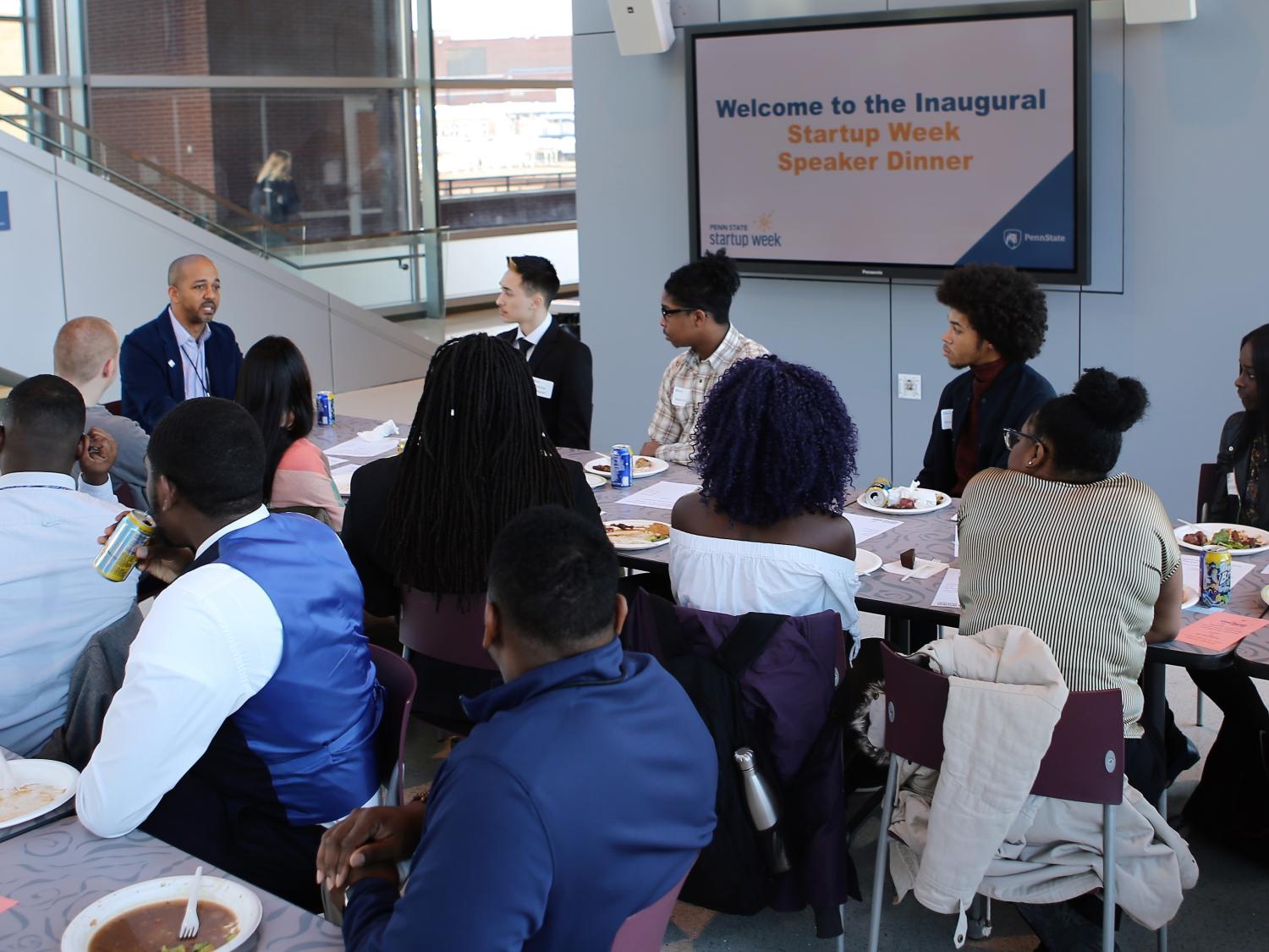 Students connect at WIRED IN reception