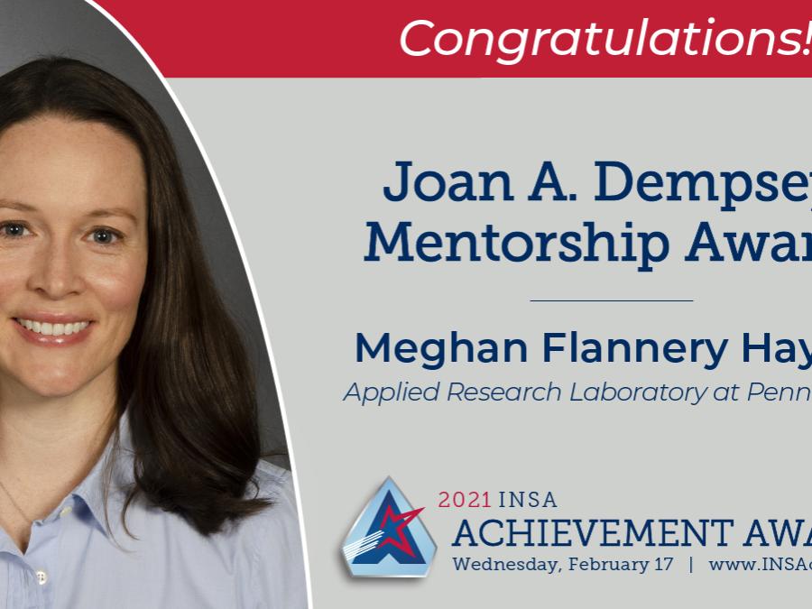 Meghan Flannery Hayes receives award from Intelligence and National Security Alliance