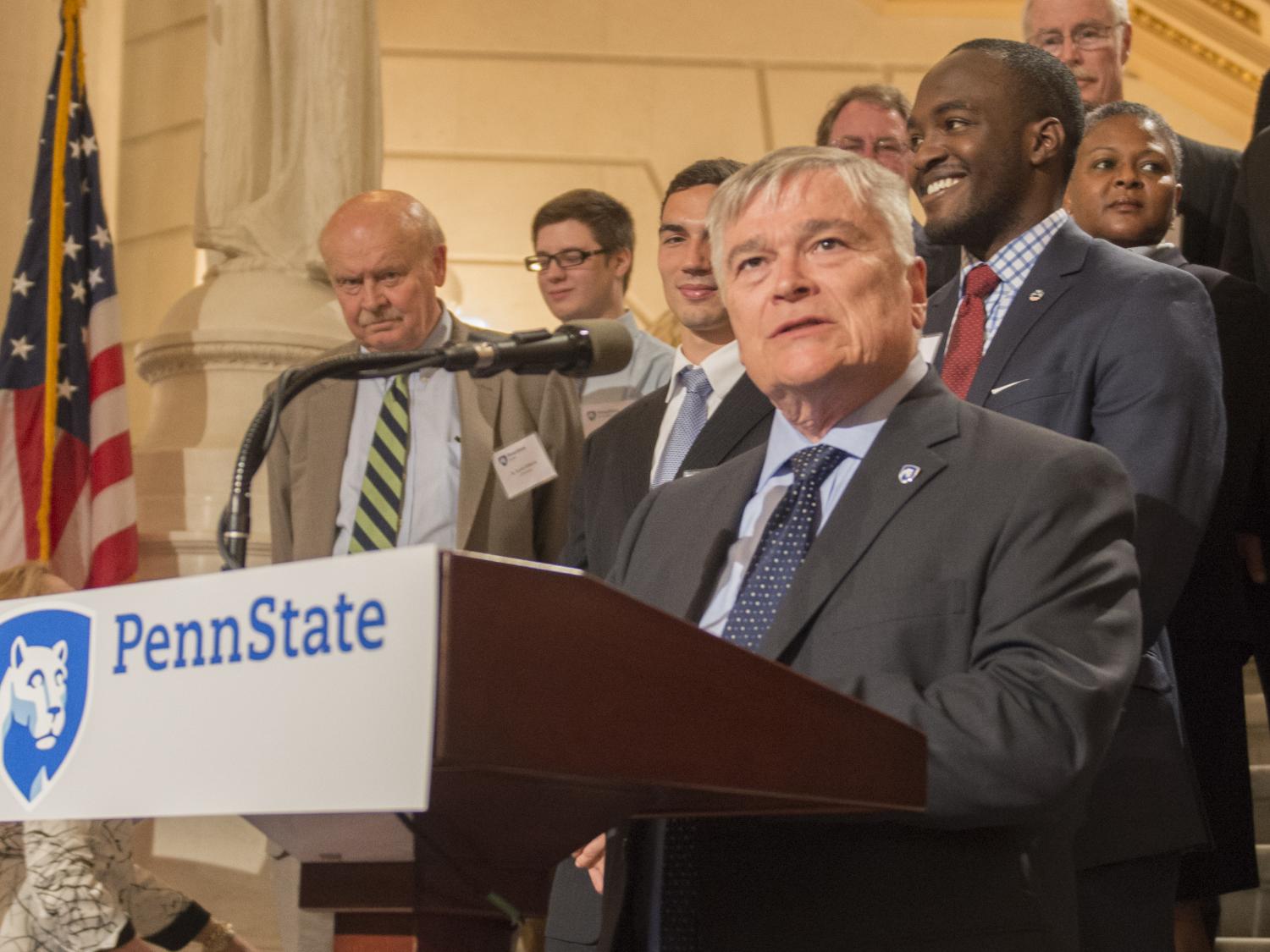 Barron at podium at Capitol