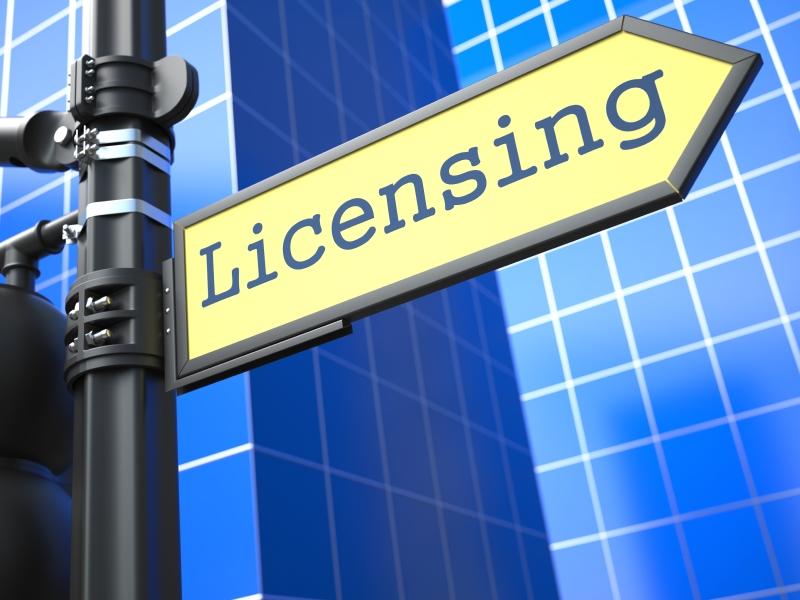 Licensing street sign