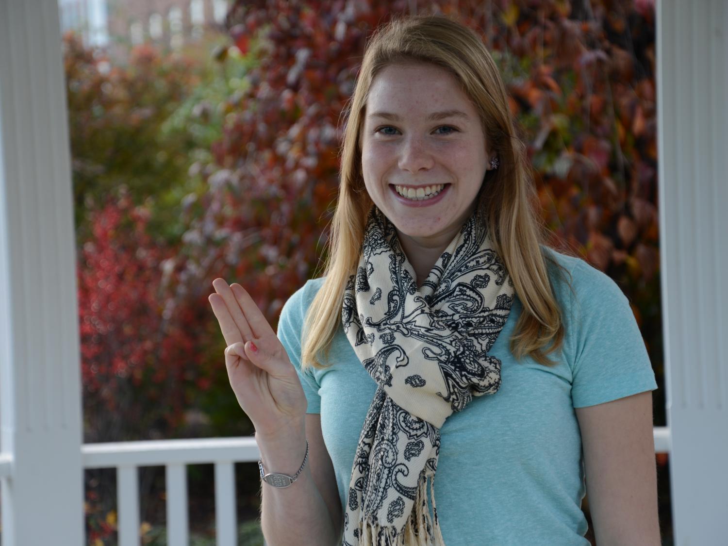 Junior Madeline Iffert, co-president of On My Honor campus Girl Scouts
