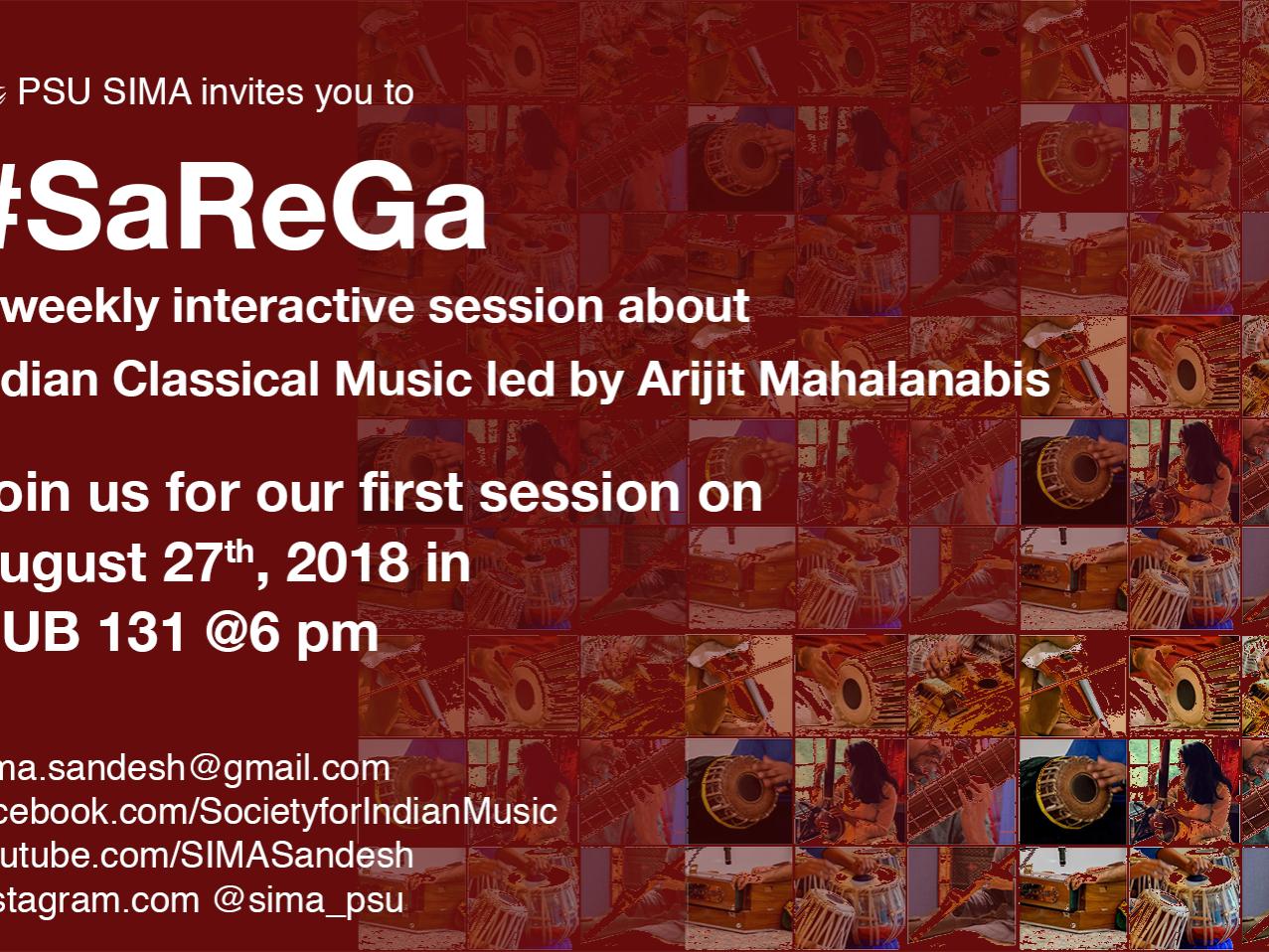 Society for Indian Music and Arts lecture series flyer