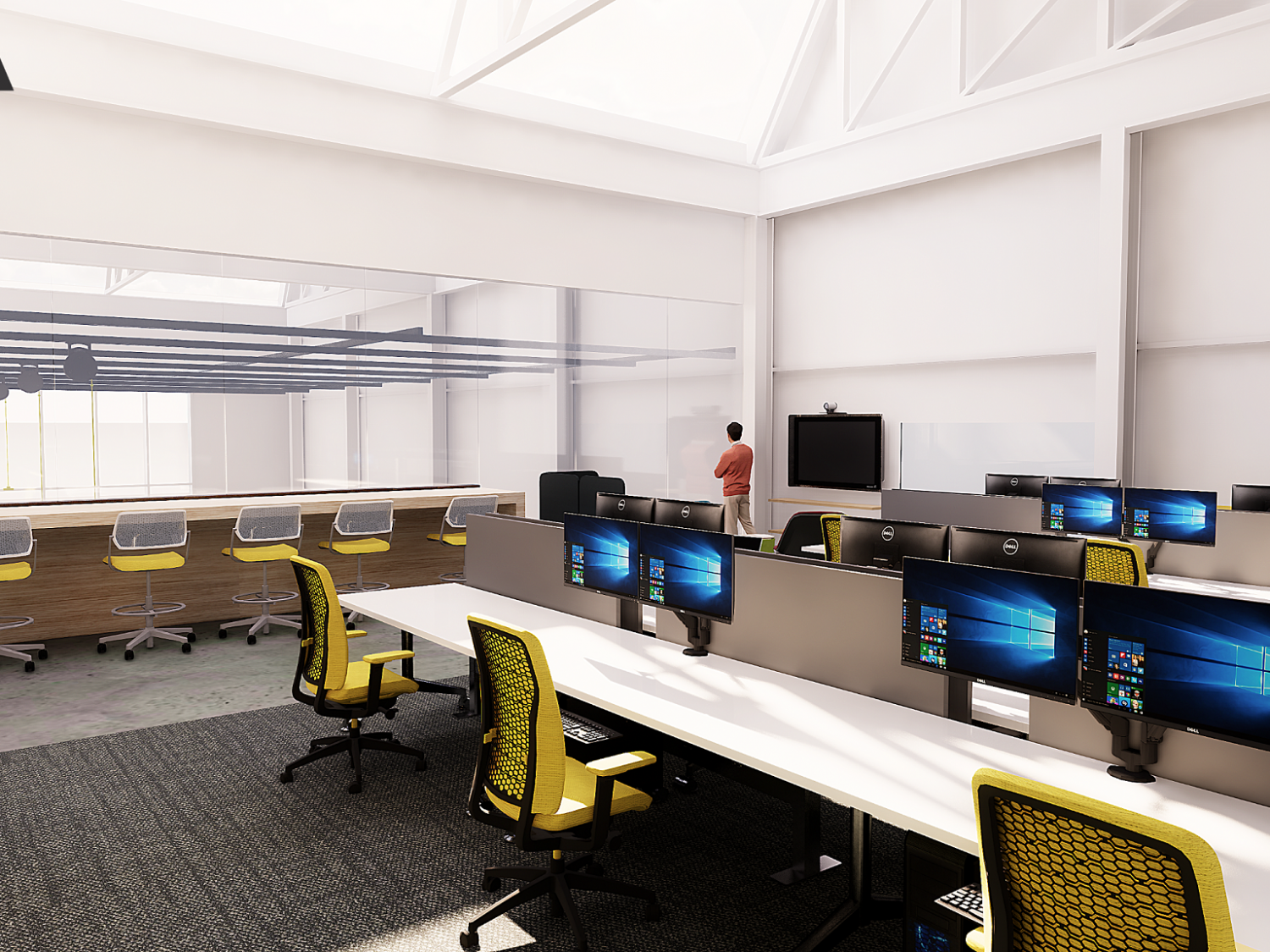 Architectural rendering of computer lab