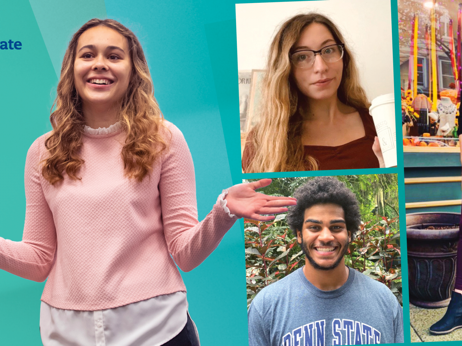 A graphic showing a collage of various Penn State Schuylkill students
