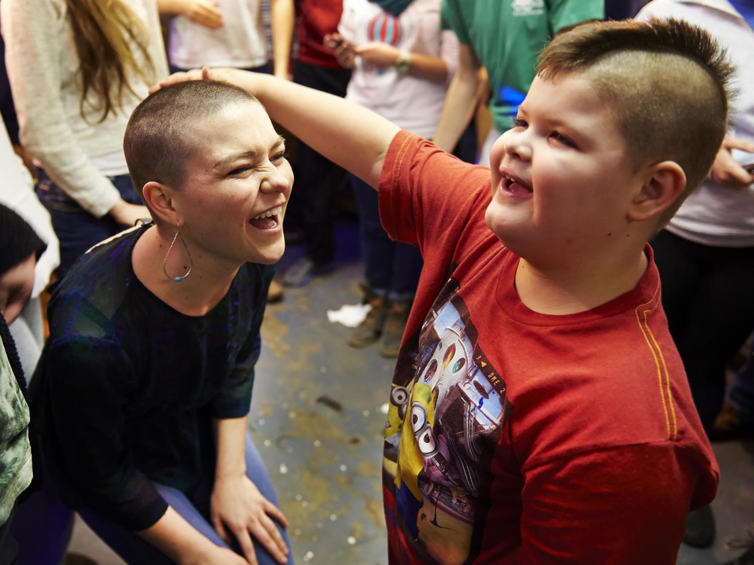 Scholar Jenny Dobson and THON child Noah Mummert