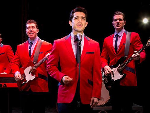 “Jersey Boys” cast members perform a song 