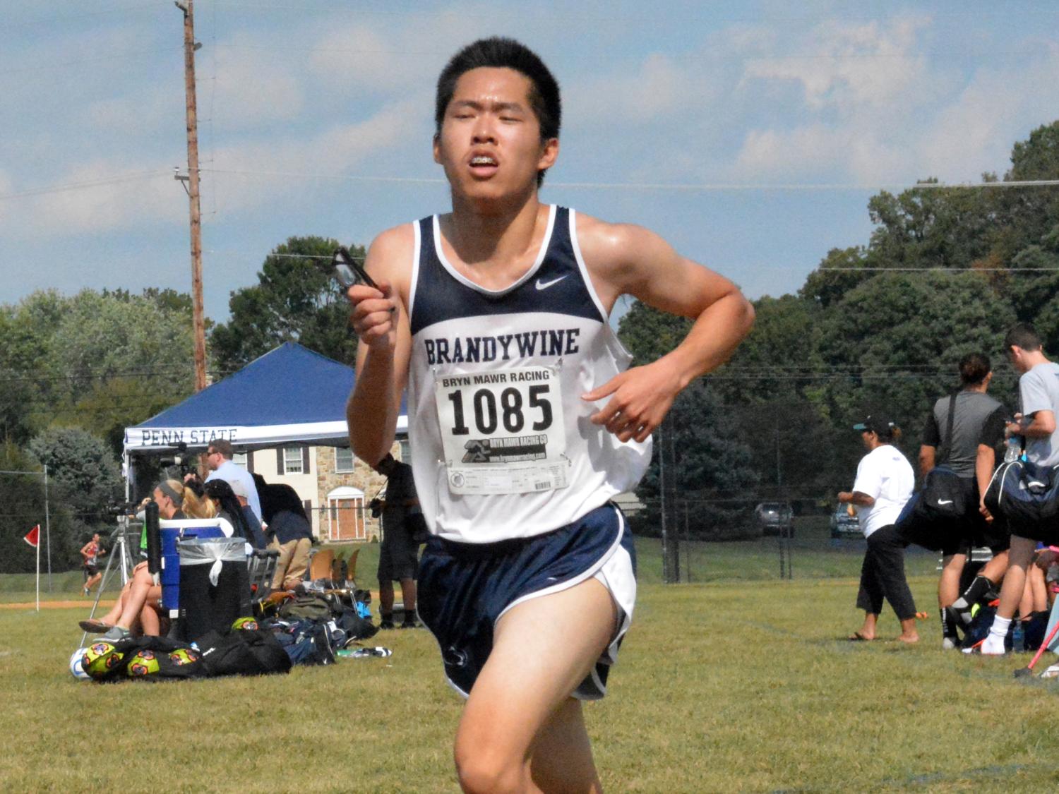 John Li nears the finish line at the Brandywine Invitational