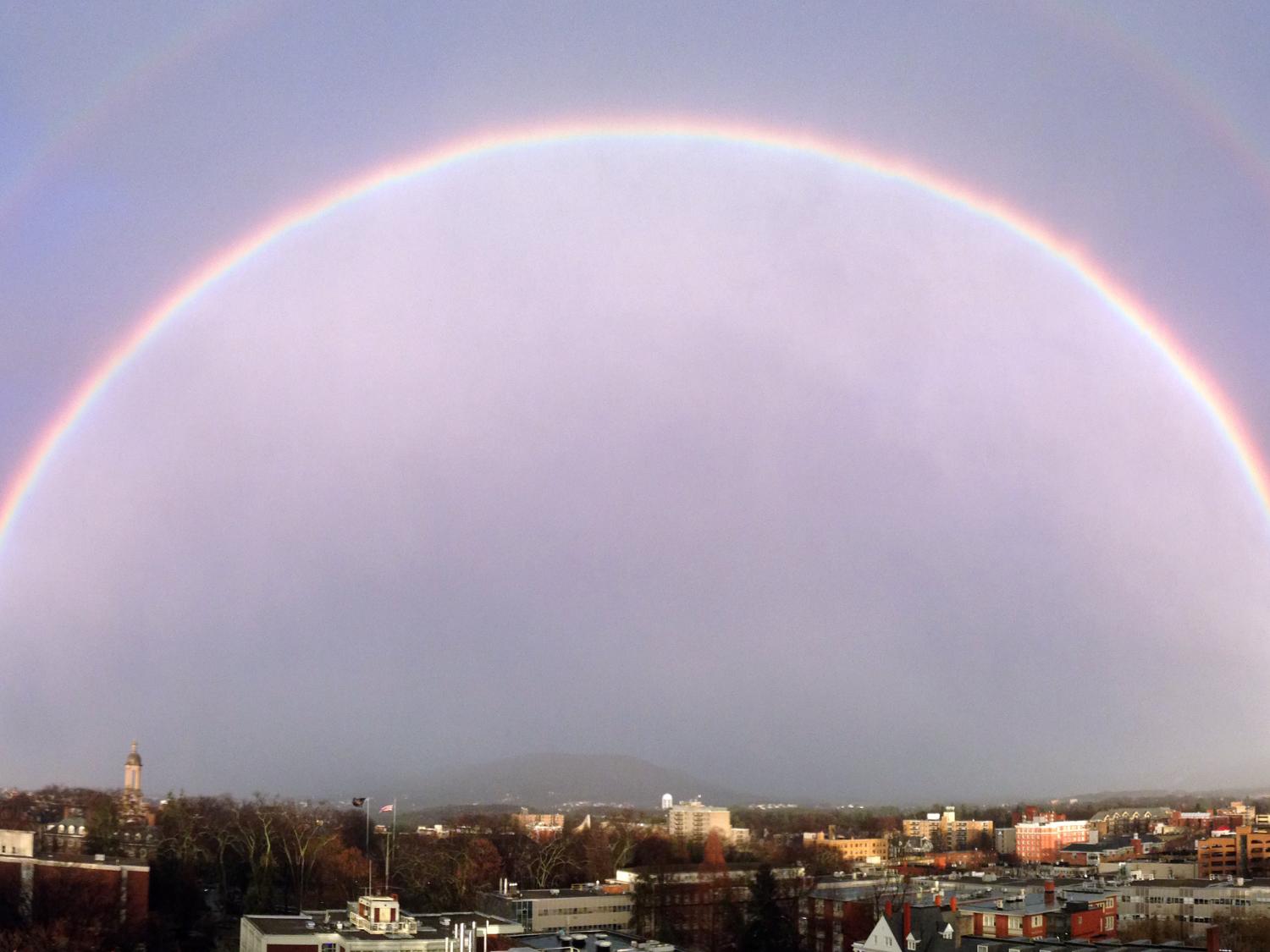 Double rainbow over campus