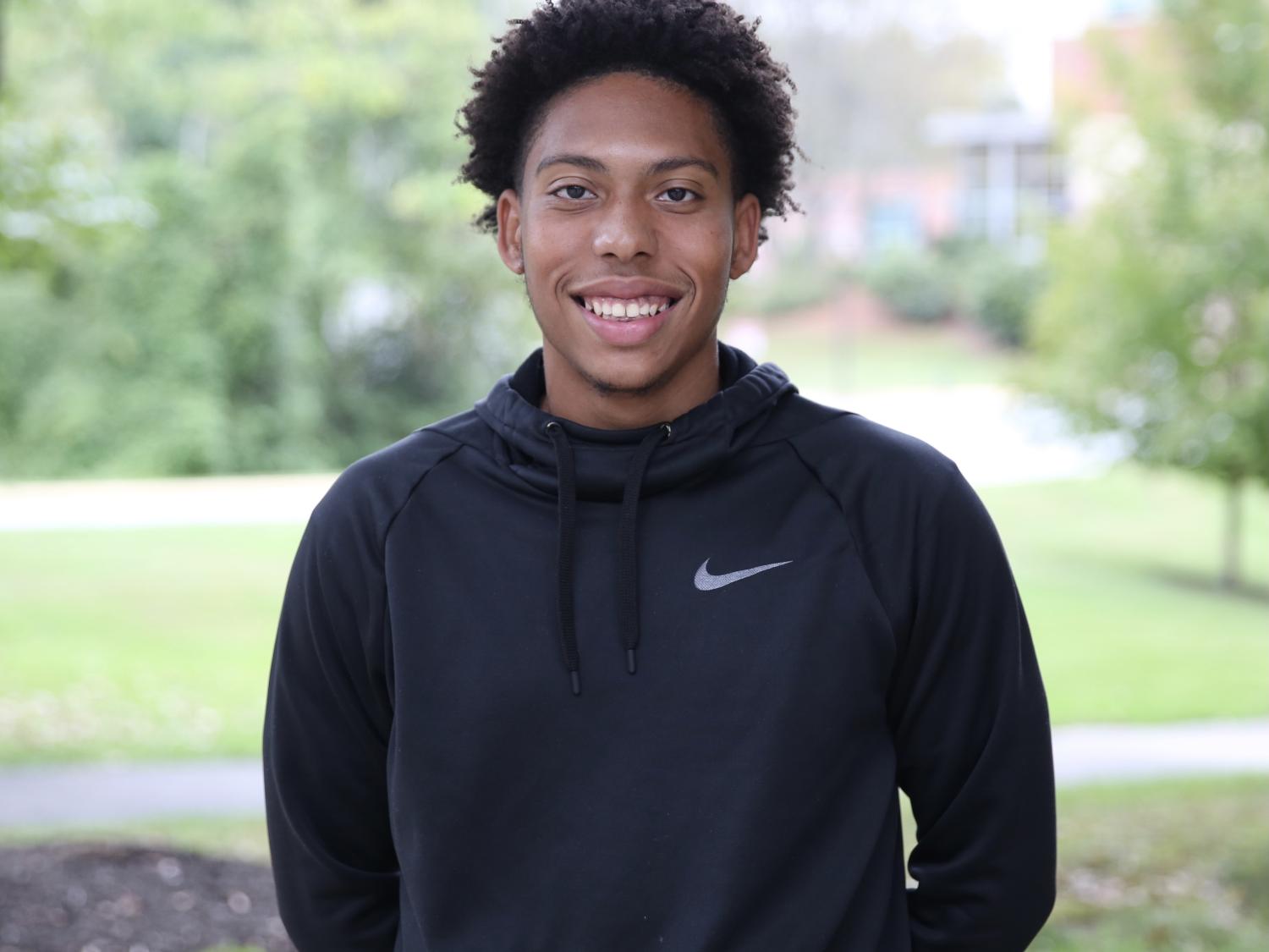 Brandywine senior Khafren Smith standing outside the Main Building.