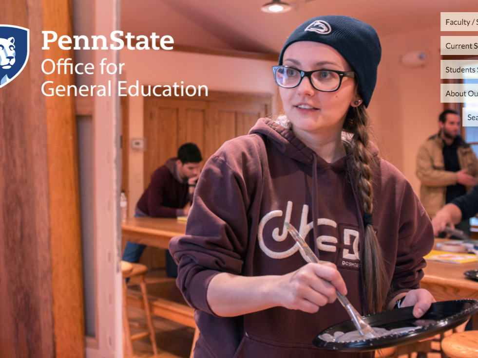 Ksenjya Badashova, a fourth-year student in Penn State's College of Medicine, mixed colors and began work on an impressionist painting during a session at the McCann School of Art. 
