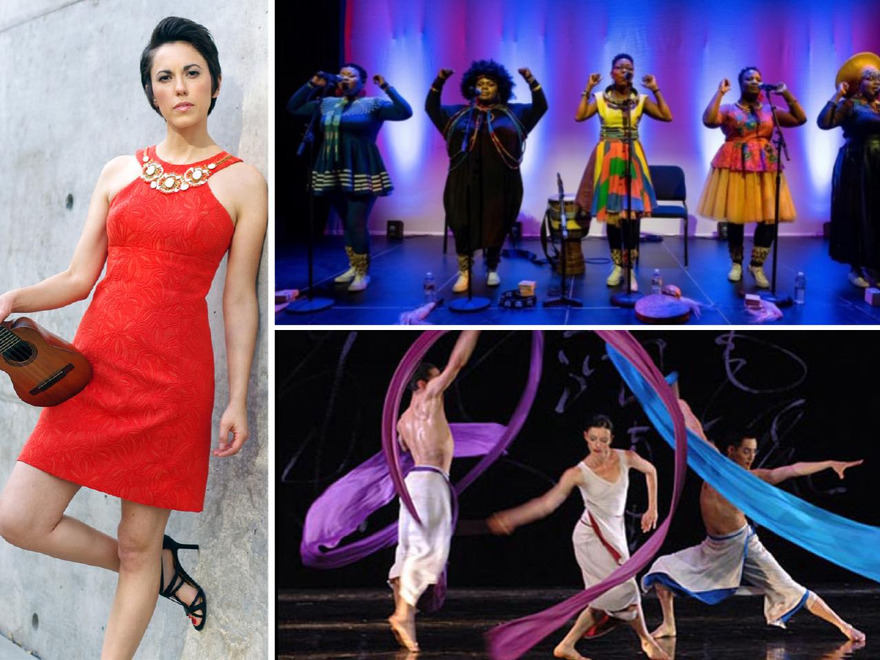 three images of different performers