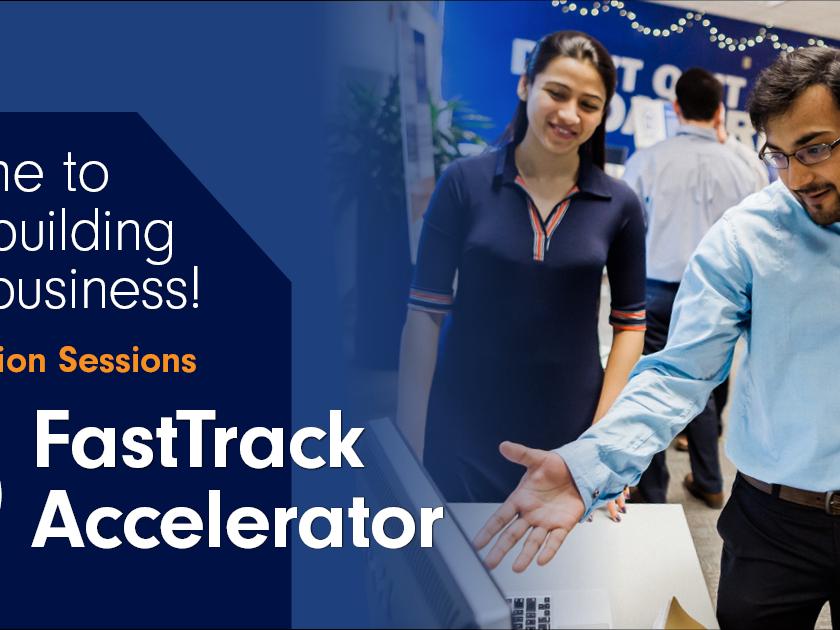 It's time to start building your business! Information sessions. FastTrack Accelerator. People presenting FastTrack Accelerator project at Happy Valley LaunchBox