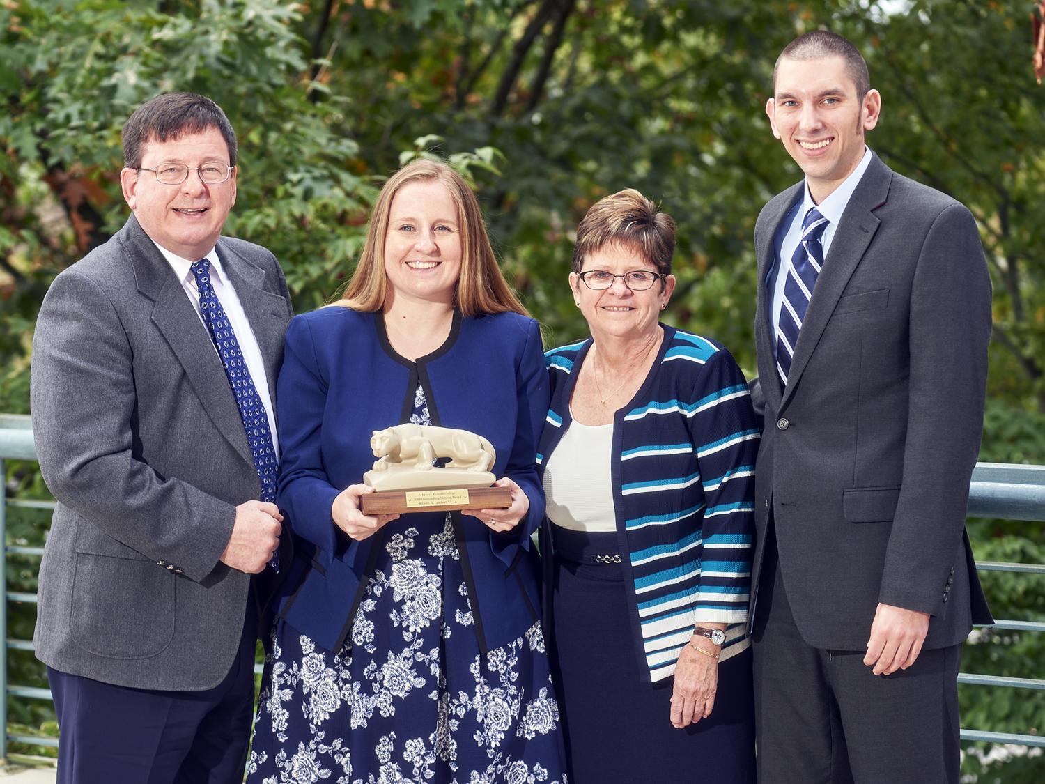 Schreyer Scholar alumna and MD/PhD student Kristin Lambert and family