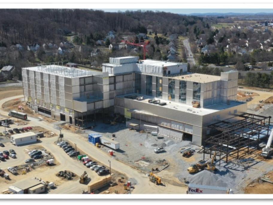 A photo of Penn State Health Lancaster Medical Center, currently under construction