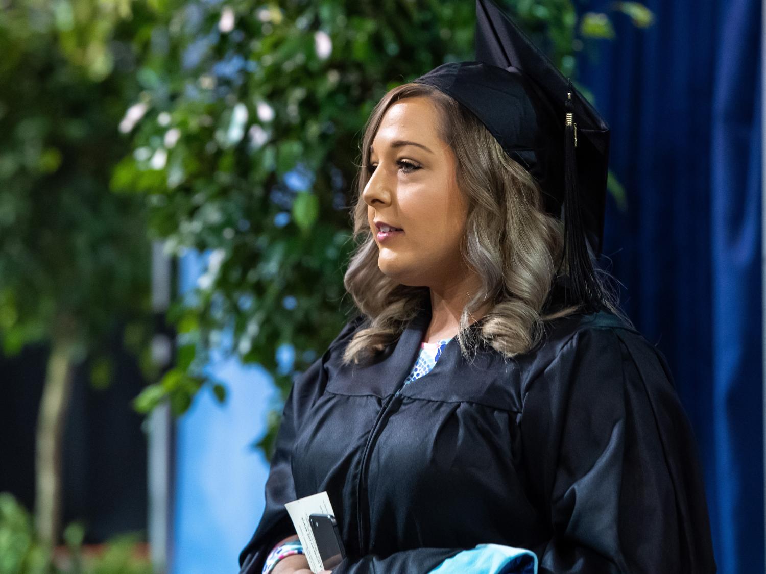 A Penn State Behrend graduate at commencement.