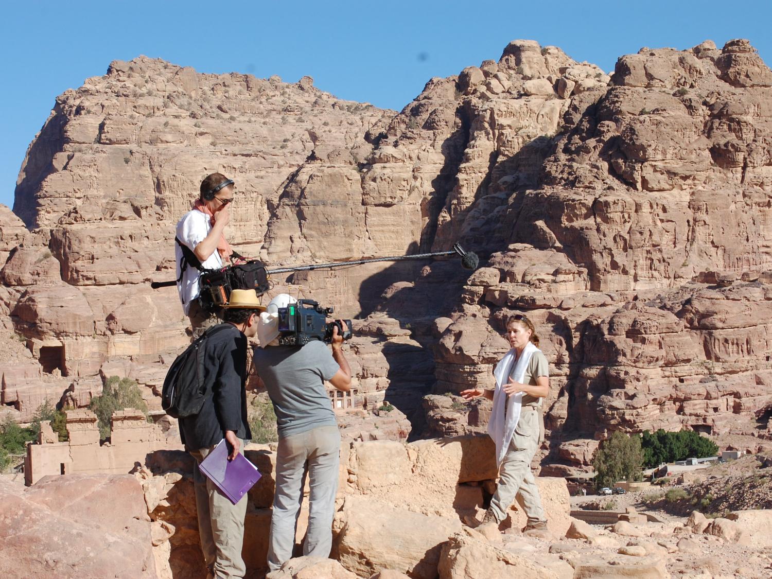 Leigh-Ann Bedal, associate professor of anthropology, at an archeological dig in Jordan