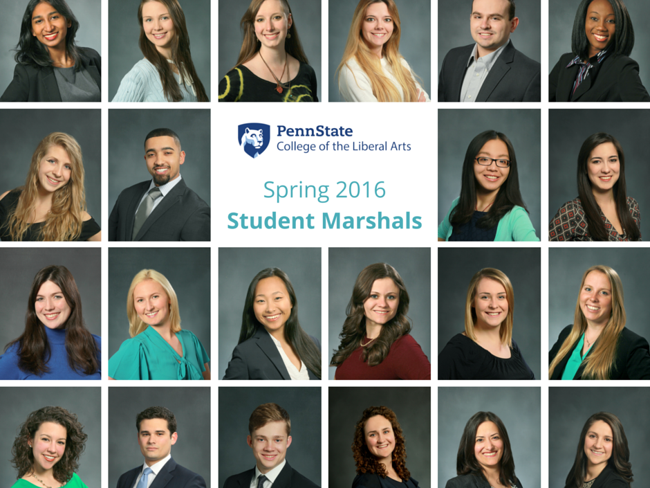College of the Liberal Arts student marshals spring 2016