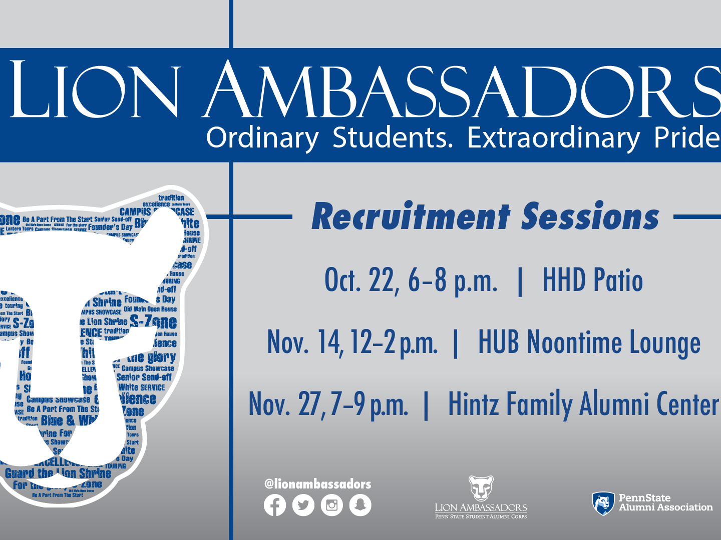 Lion Ambassador recruitment photo 