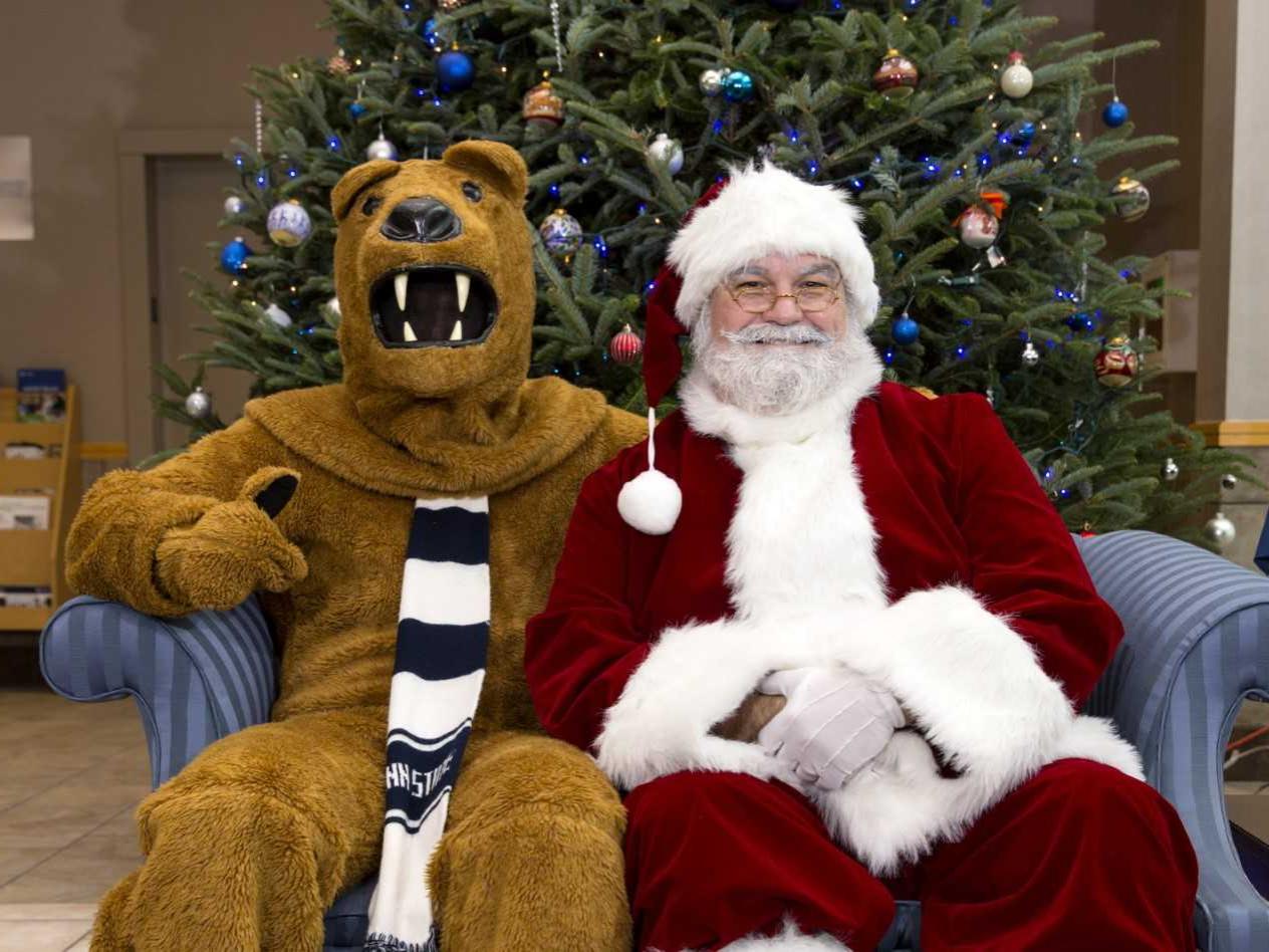 Nittany Lion and Santa