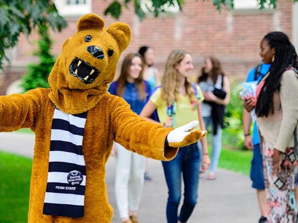 Nittany Lion welcoming you to campus