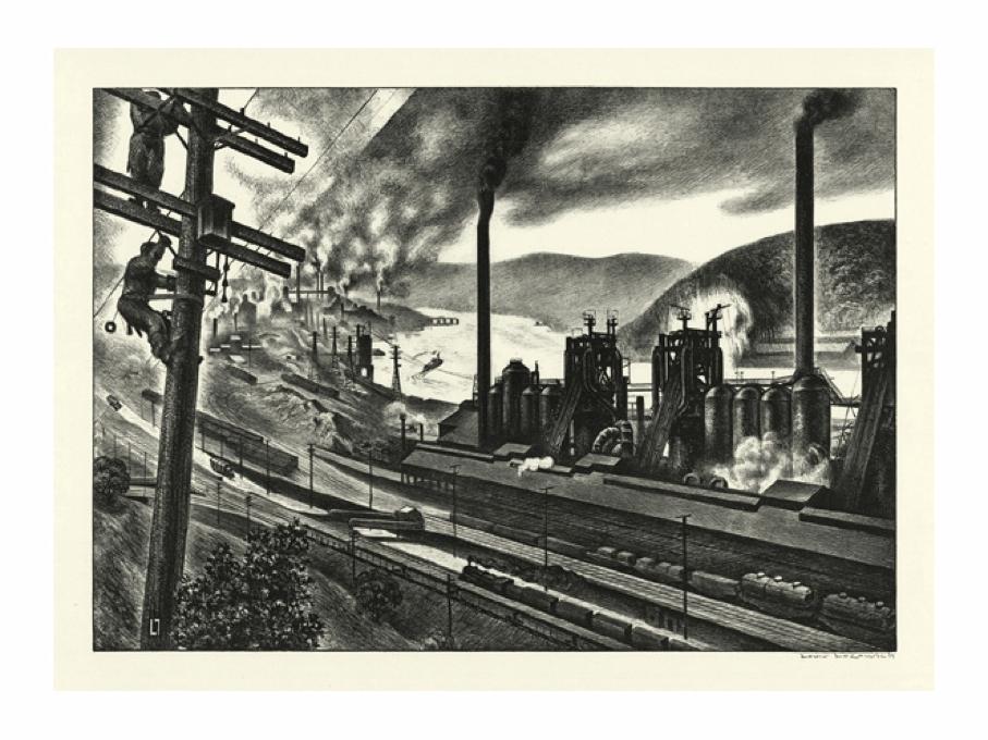Louis Lozowick, "Steel Valley," 1936,