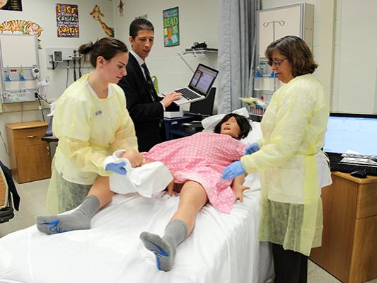 Childbirth simulator demonstration at Penn State Mont Alto