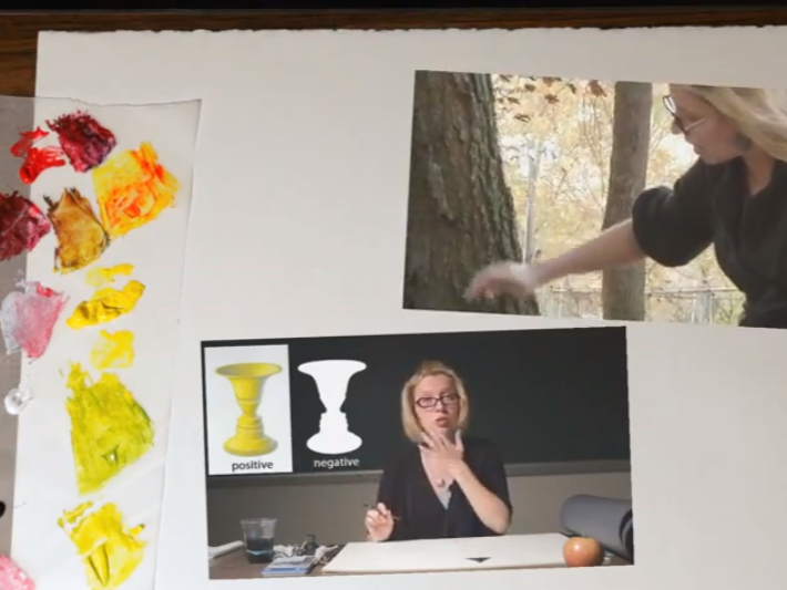 Artwork featuring a photo of faculty member Anna Divinsky.