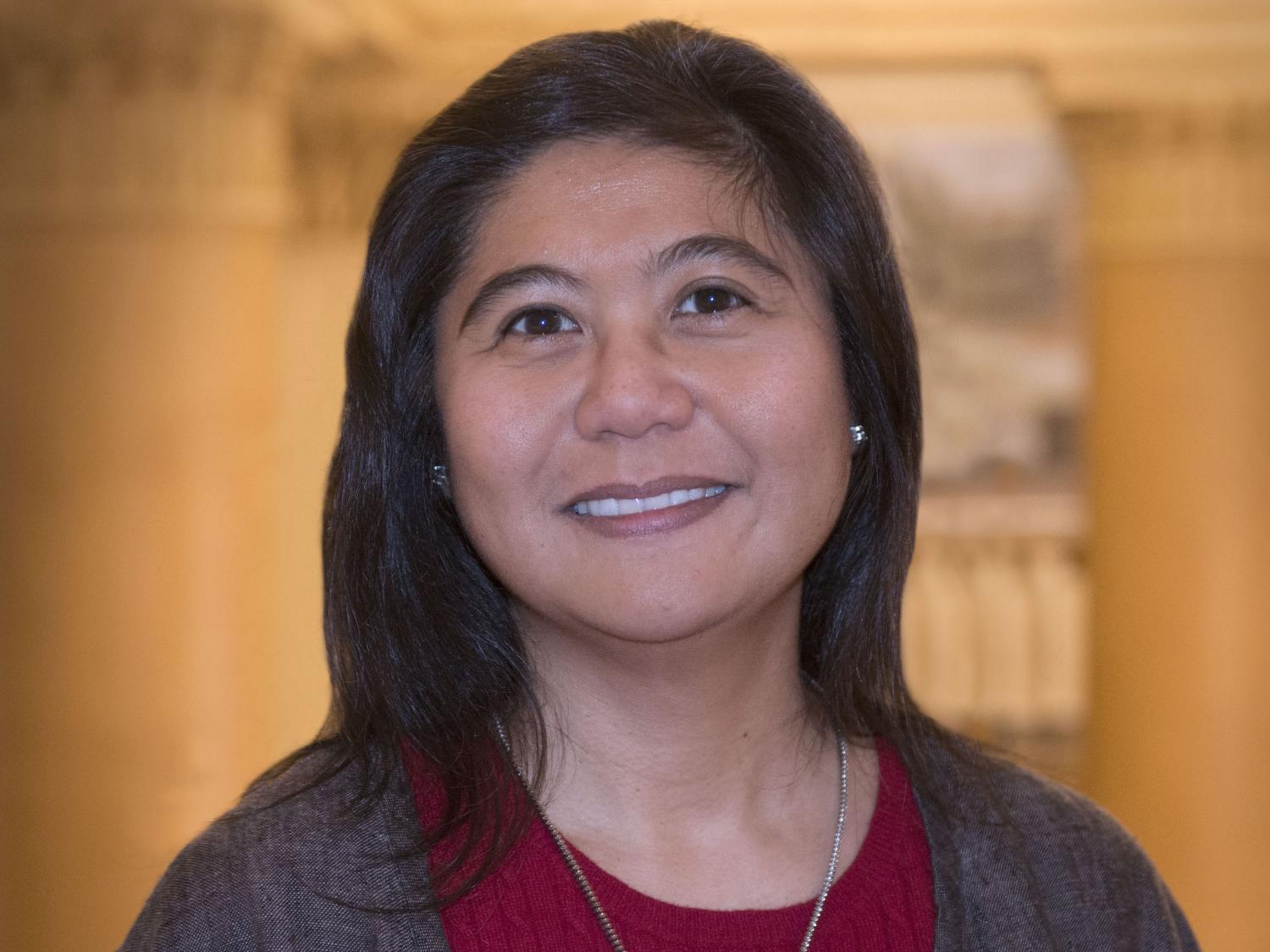 Mary Lou D. Ortiz smiled for the camera.