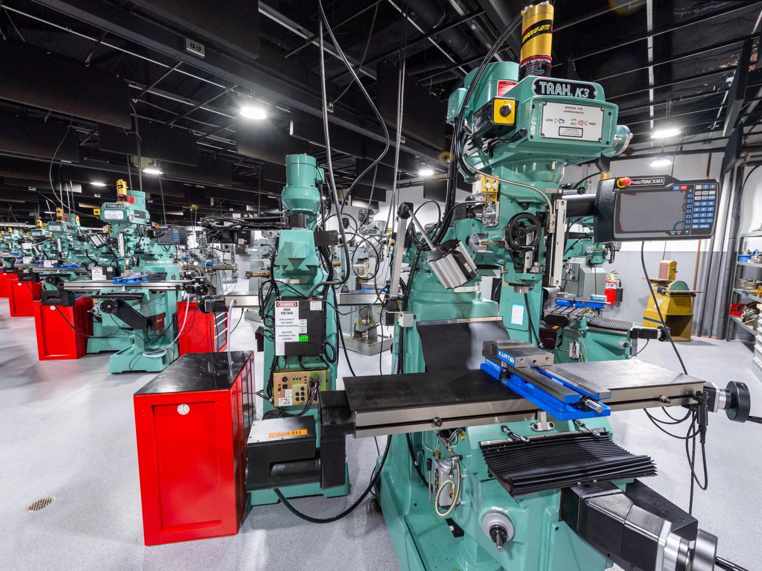 The interior of the Machining Lab at Penn College of Technology