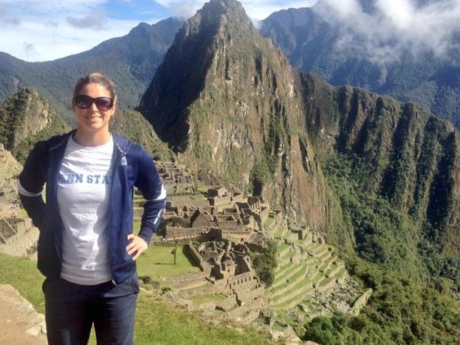 Lehigh Valley student Mandy Marquardt stands at Machu Picchu in Peru.