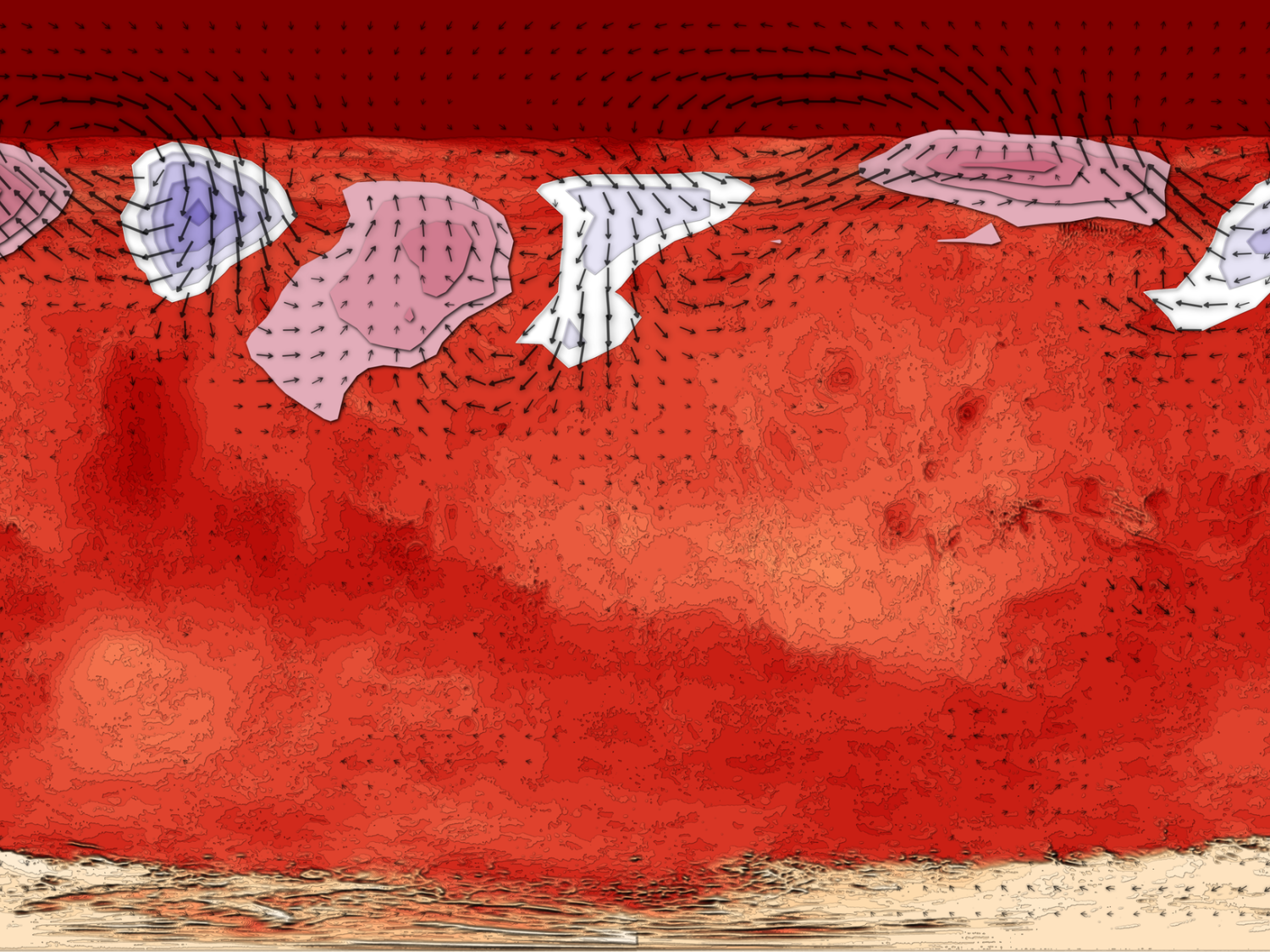 visualization of weather patterns on Mars