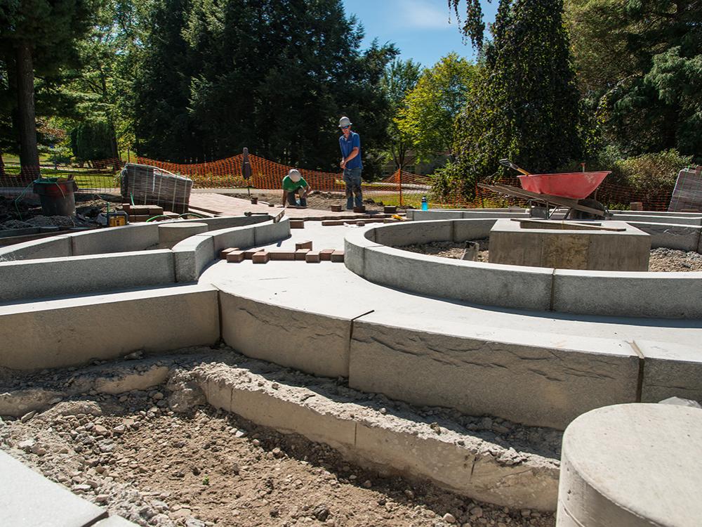 Mary Behrend Monument construction