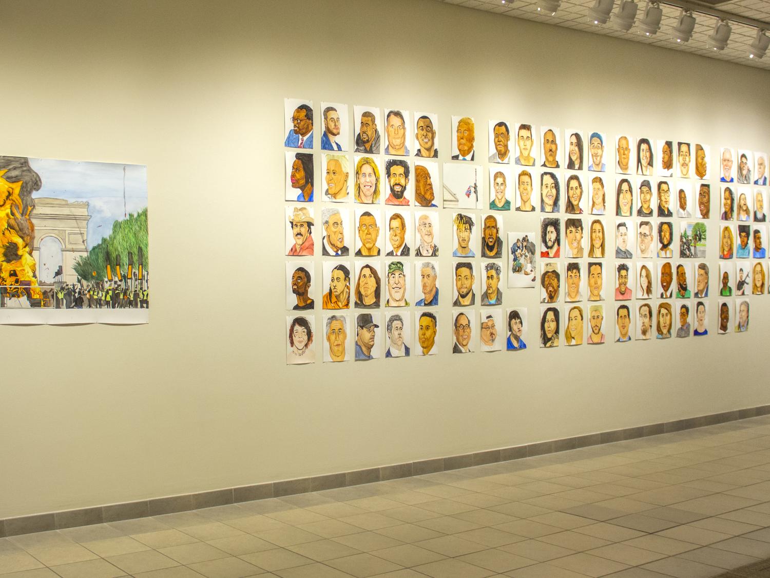 Artwork on gallery wall