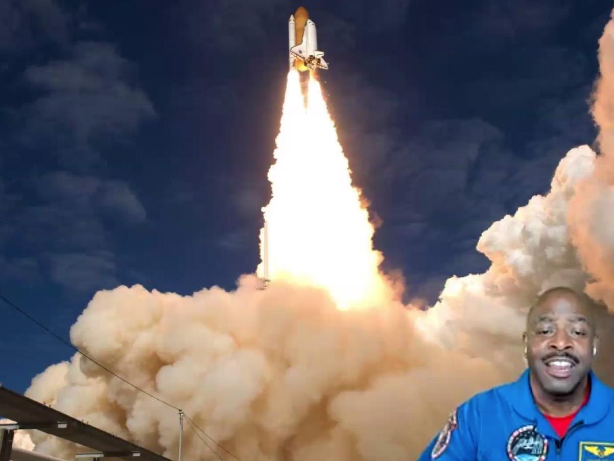 Former NASA astronaut Leland Melvin speaks during Mark Luchinsky Memorial Lecture