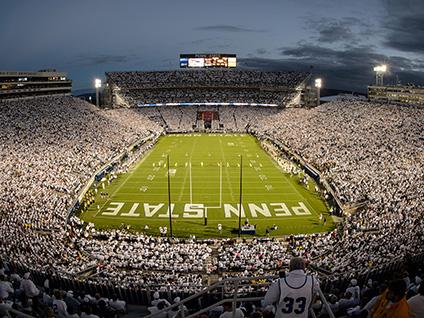A view of Beaver Stadium from the north end zone