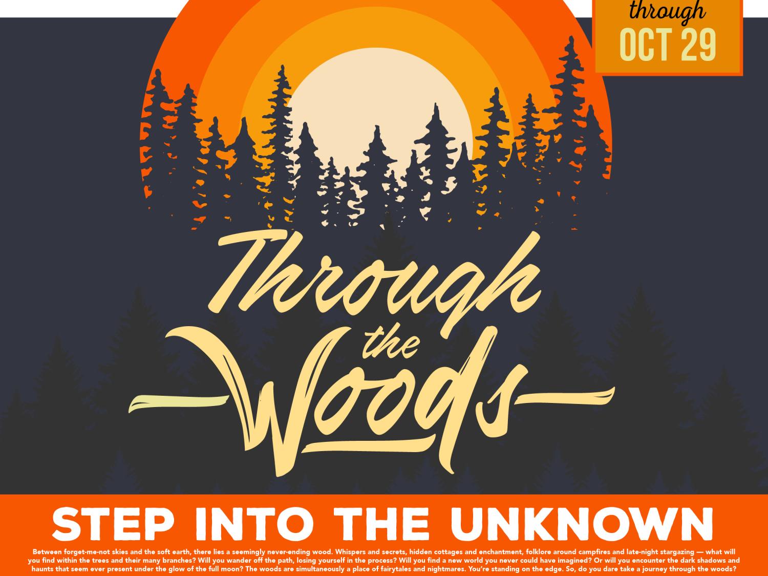 Through the Woods, contest graphic, Oct 4-29, 2021