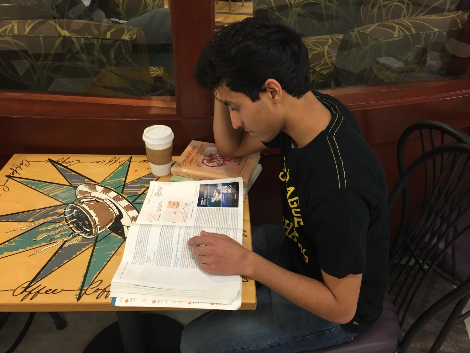 Craig Miranda, a first-year computer science major, is in the midst of his first finals week.