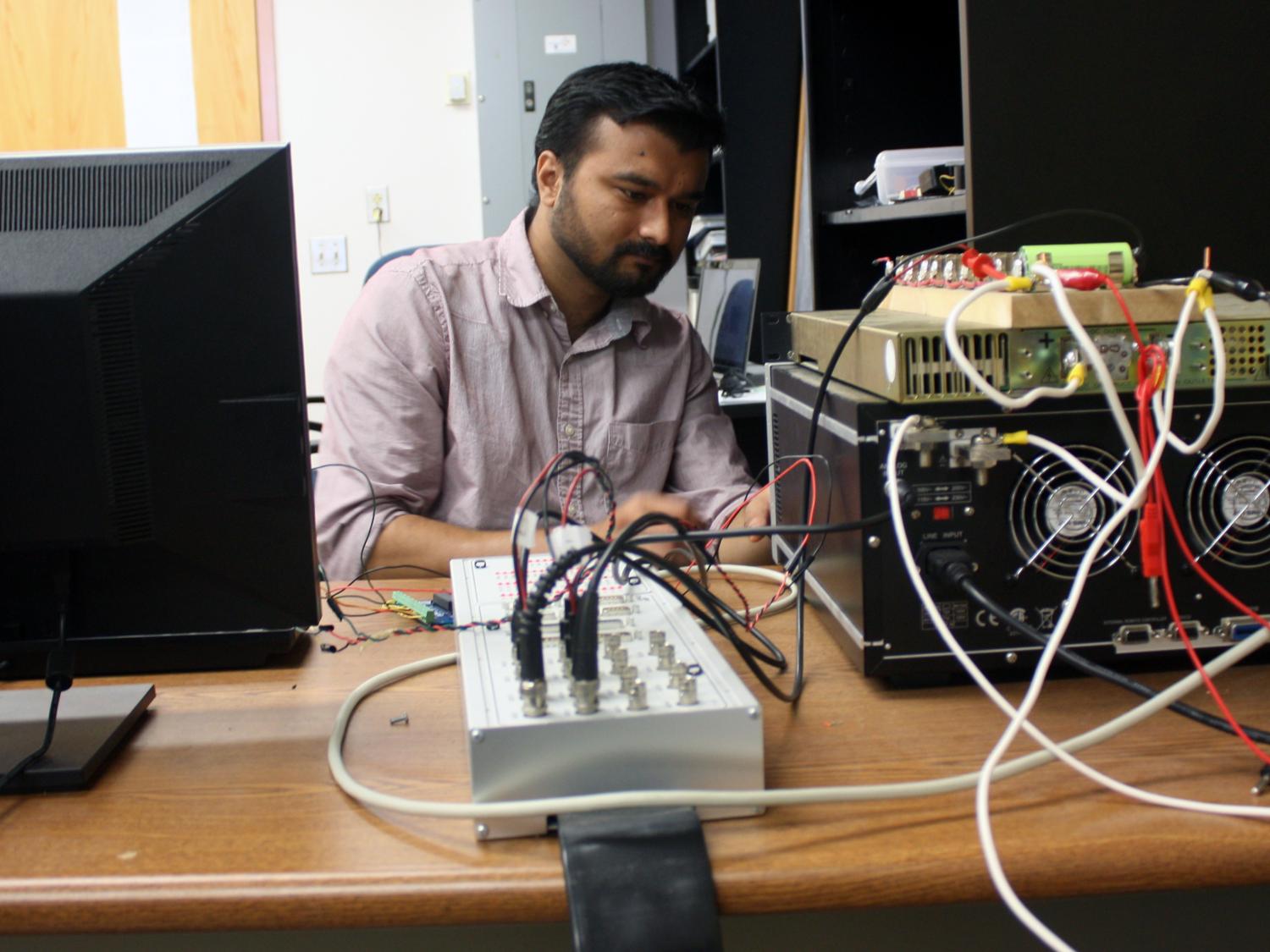 Partha Mishra at work in the Reber Building