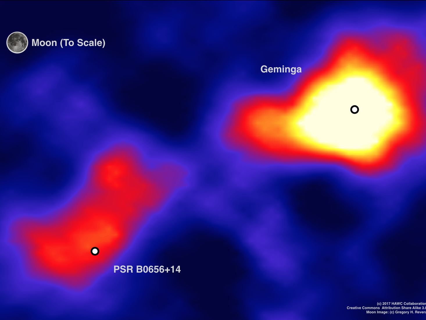 Image of the pulsar Geminga and its unnamed sister