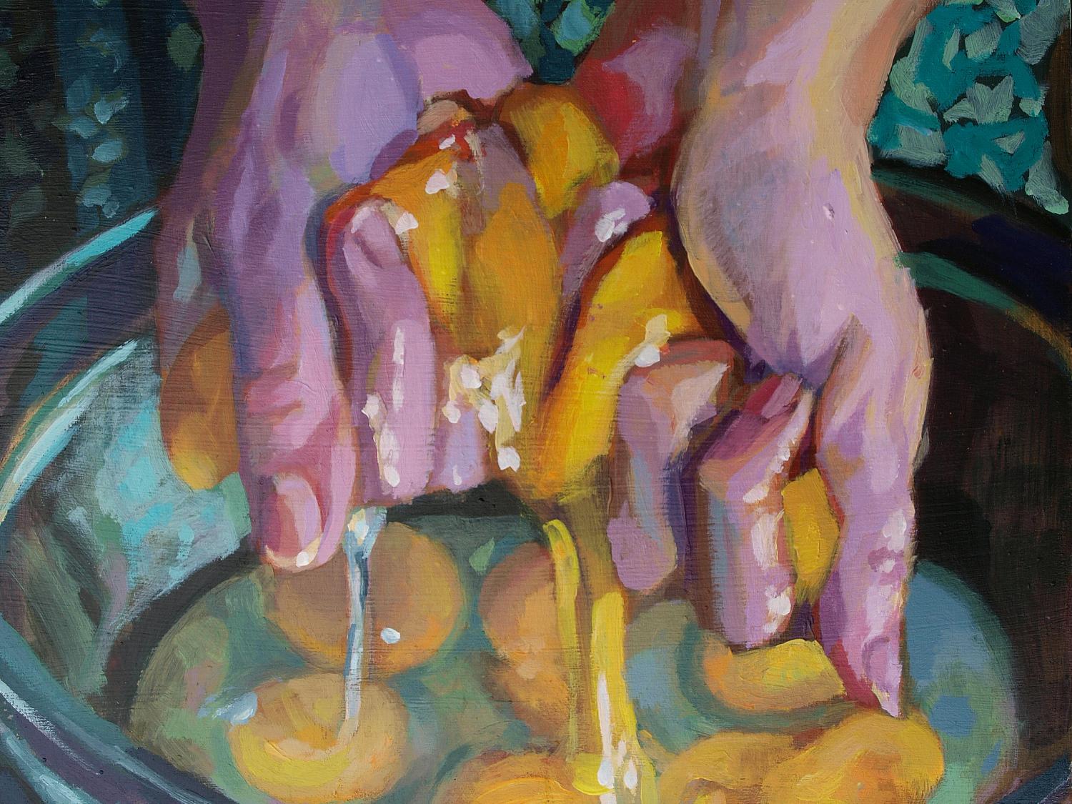 Danielle Mužina, Keeping It Casual, Open acrylic, 12 x 12 in.