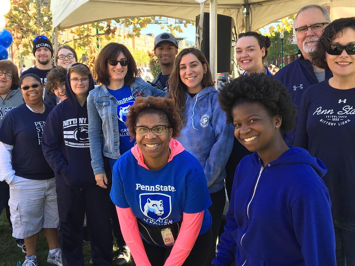 Before the NAMIWalks 5K, the Greater Allegheny campus team stopped for a photo. Pictured: Back row: Erin Kendall, Steven Hayes, Payton Burnsworth, Marino Swanson, Natalie DiGuillo, Michael Edmondson. Center row: Barbara Kendall, Camille Mickle, Winter Holmes, Jackson Buchko, Elizabeth Mazur, Livia Bodner, Jacqueline Edmondson. Front row: Melissa Turner, Ke’ira Williams.