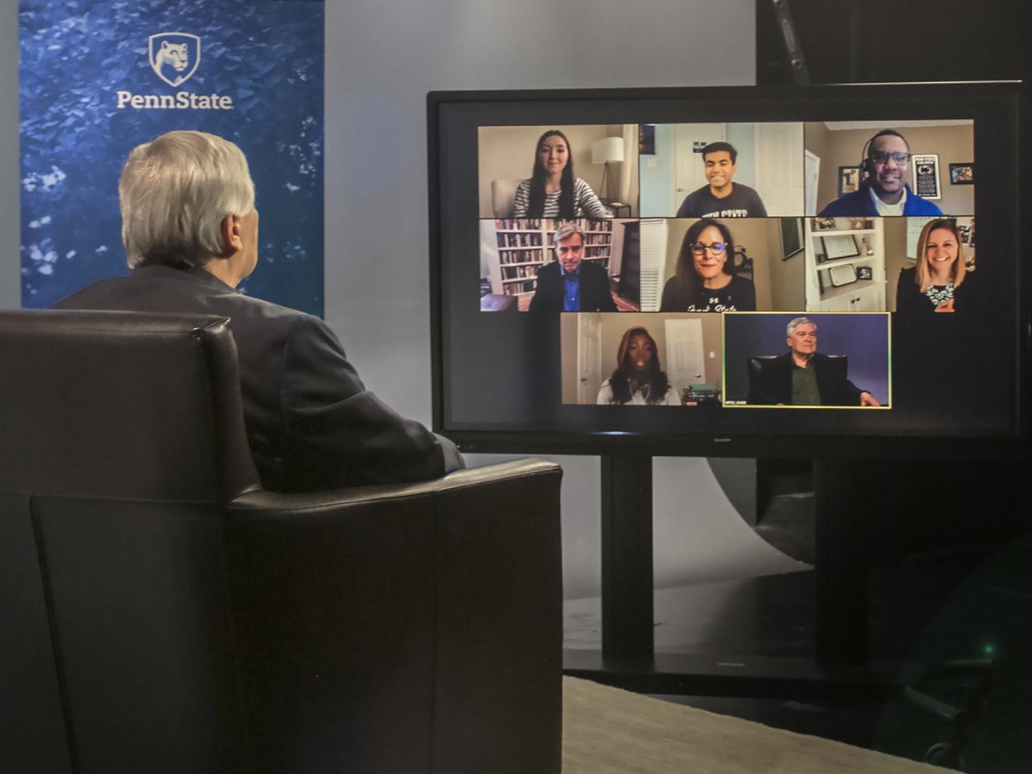 President Barron in TV studio