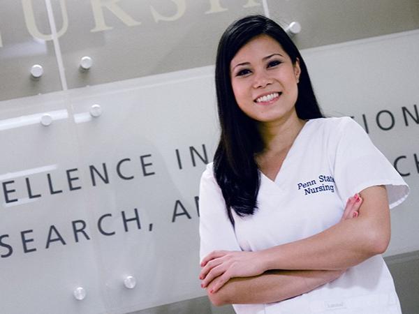 Picture of a woman in scrubs